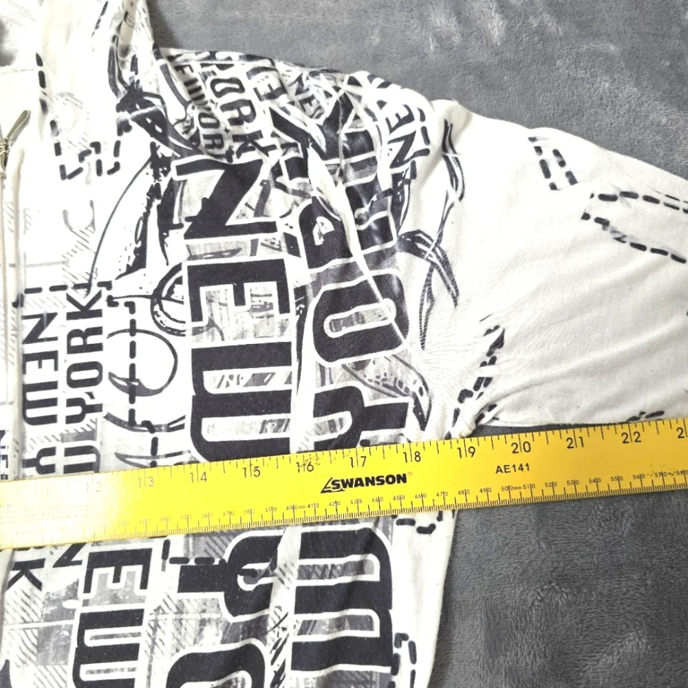 2/$30 Big‎ Bang AOP New York Lightweight Womens Hoodie Size M Zip Closure